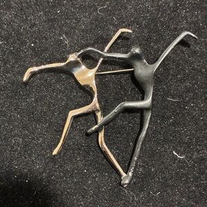 Vintage figural abstract large brooch